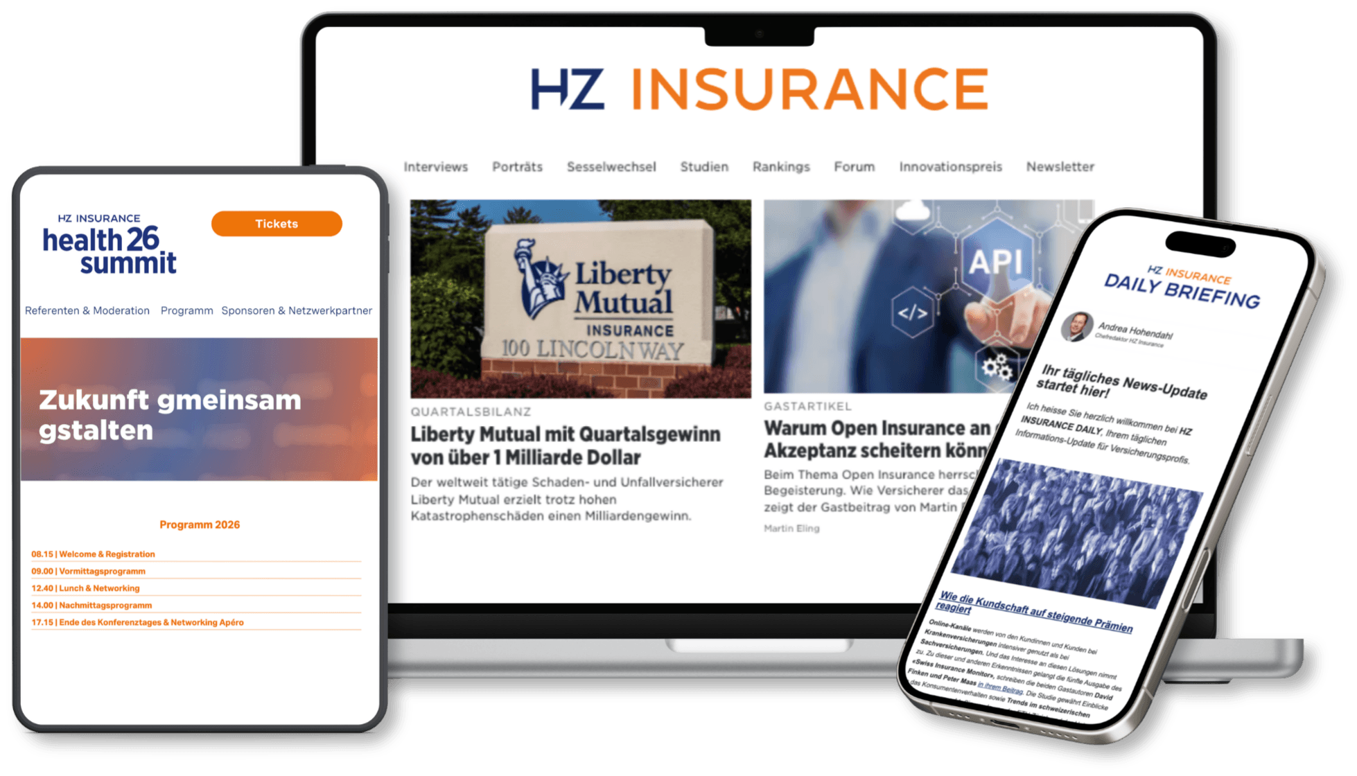 Hz Insurance <h2>HZ Insurance – Wissen, das weiterbringt</h2>
<p><br>Aktuelle Trends, relevante Innovationen und fundierte Analysen aus der Schweizer Versicherungsbranche – für informierte Entscheidungen mit Weitblick.<br><br>HZ Insurance bietet unabhängigen Qualitätsjournalismus und praxisrelevante Informationen für Fach- und Führungskräfte der Schweizer Versicherungswirtschaft.</p>
<ul>
<li>Fundierte, sachliche und faktenbasierte Berichterstattung</li>
<li>Exklusive Newsletter mit den wichtigsten Brancheninformationen auf einen Blick</li>
<li>Upload-Service für Medienmitteilungen</li>
<li>Spezialisierte Jobplattform für die Versicherungsbranche</li>
<li>Attraktive Vergünstigungen für HZ Insurance Events</li>
</ul>
<p><a style="color: #d51130;" href="https://www.hzinsurance.ch/angebot/abo-angebote/w9yng3x" target="_blank" rel="noopener"> Mehr erfahren </a></p>